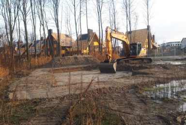 Ontgraven nieuwbouw woningen Almere