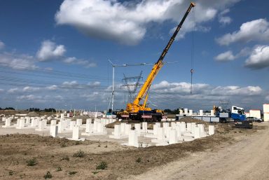 Kraanverhuur plaatsen beton poeren Dronten