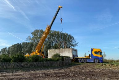 Hijsen prefab woning kraanverhuur russcher