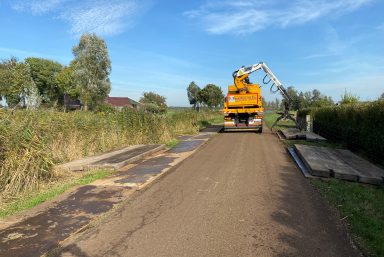 Rijplaten en dragline russcher